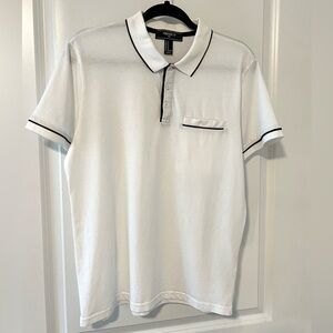 Forever 21 Men’s White / Black Polo Shirt Medium Like New